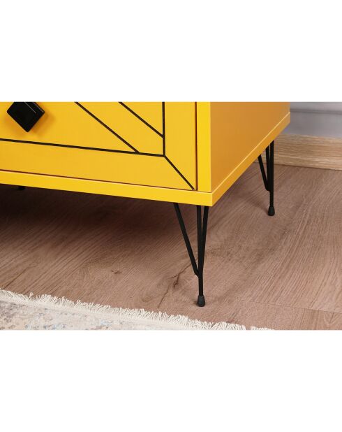 Table de nuit Luna  jaune - 50x55x40 cm