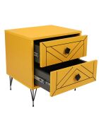 Table de nuit Luna  jaune - 50x55x40 cm