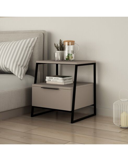 Table de nuit Pal moka - 45x50x40 cm