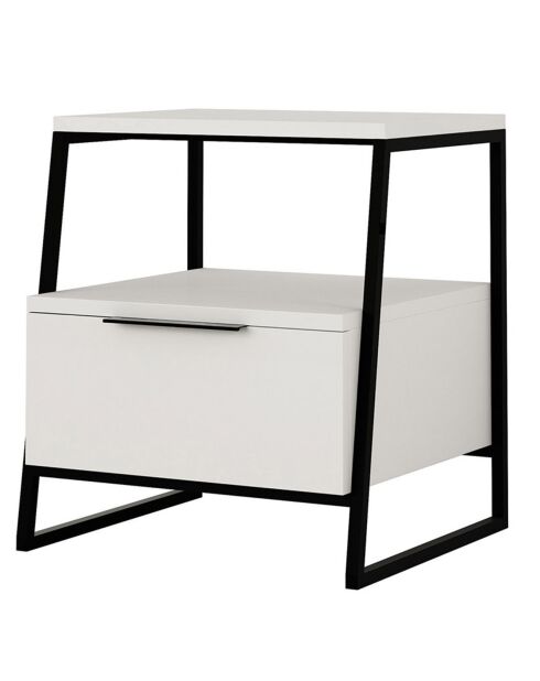 Table de nuit Pal blanche - 45x50x40 cm