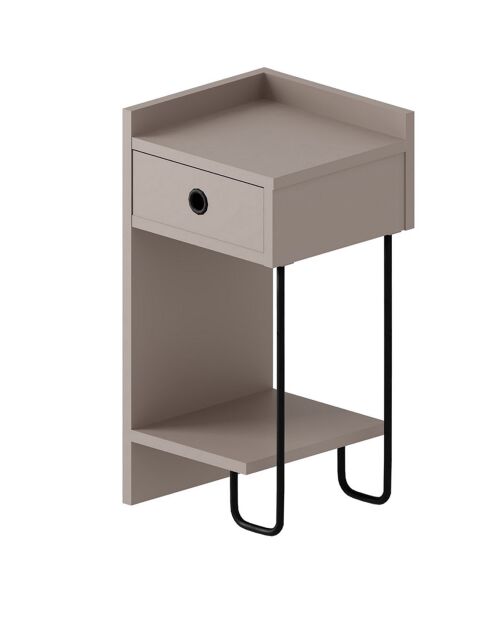 Table de nuit Sirius gauche moka - 32x61x30 cm