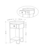 Table de nuit Sirius gauche moka - 32x61x30 cm