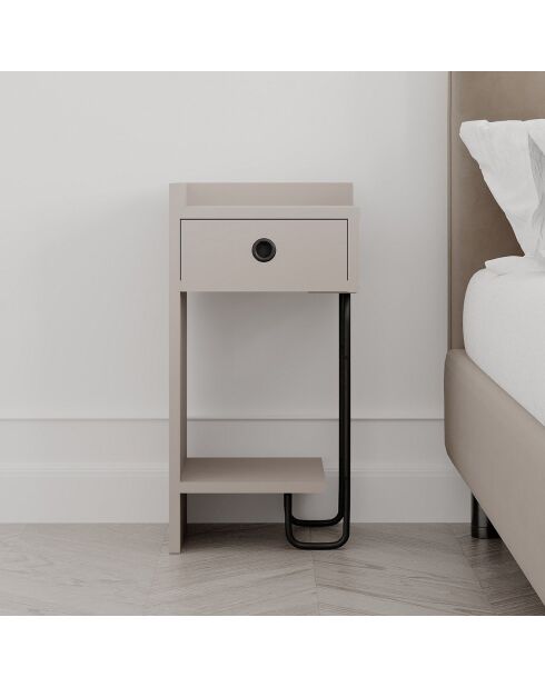 Table de nuit Sirius gauche moka - 32x61x30 cm