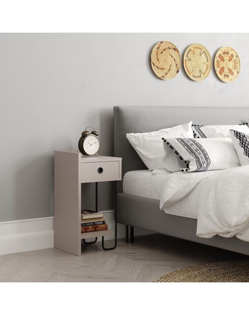 Table de nuit Sirius gauche moka - 32x61x30 cm