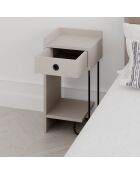 Table de nuit Sirius gauche moka - 32x61x30 cm