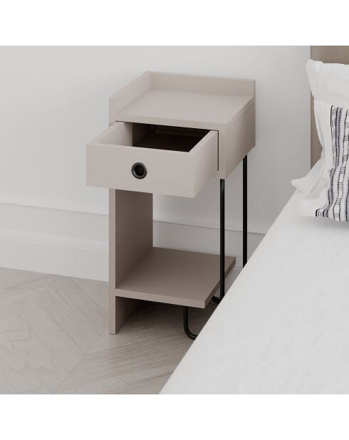 Table de nuit Sirius gauche moka - 32x61x30 cm
