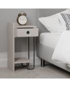 Table de nuit Sirius gauche moka - 32x61x30 cm