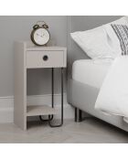 Table de nuit Sirius gauche moka - 32x61x30 cm