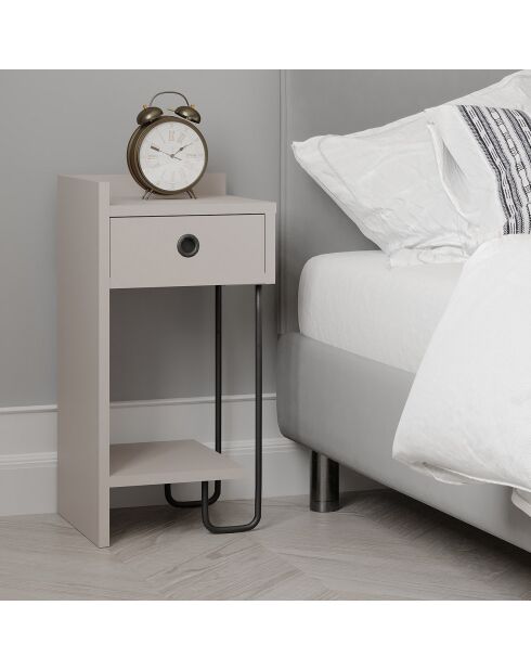 Table de nuit Sirius gauche moka - 32x61x30 cm