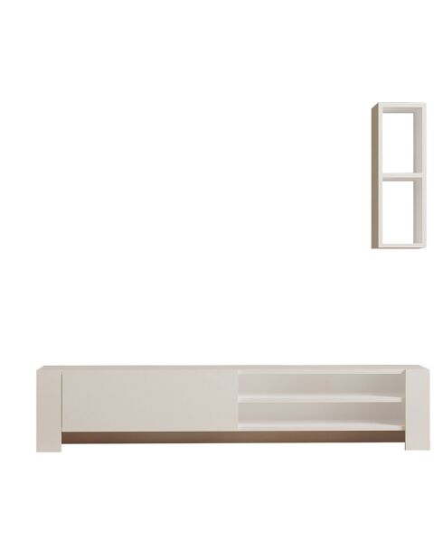 Meuble TV Naz blanc - 160x33x26.8 cm