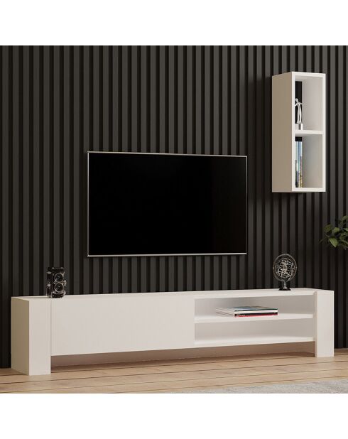 Meuble TV Naz blanc - 160x33x26.8 cm