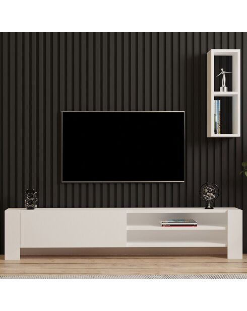 Meuble TV Naz blanc - 160x33x26.8 cm