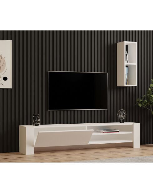 Meuble TV Naz blanc - 160x33x26.8 cm