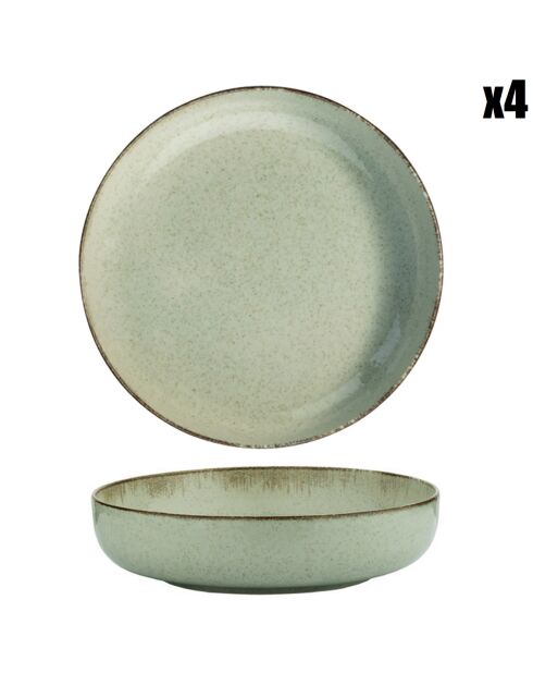 4 Bols verts - D.15x4.5 cm