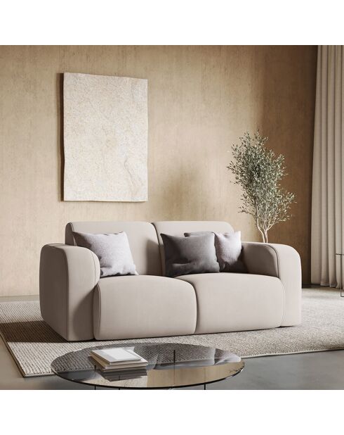 Canapé Lola 2 Places beige - 170x95x72 cm