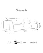 Canapé Lola 3 Places rose - 235x95x72 cm