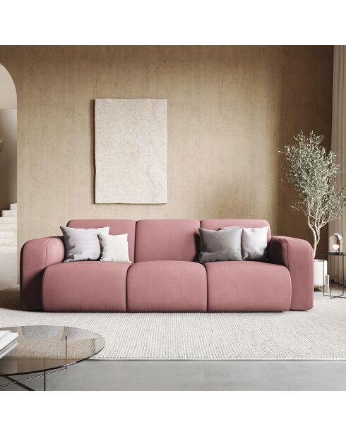 Canapé Lola 3 Places rose - 235x95x72 cm