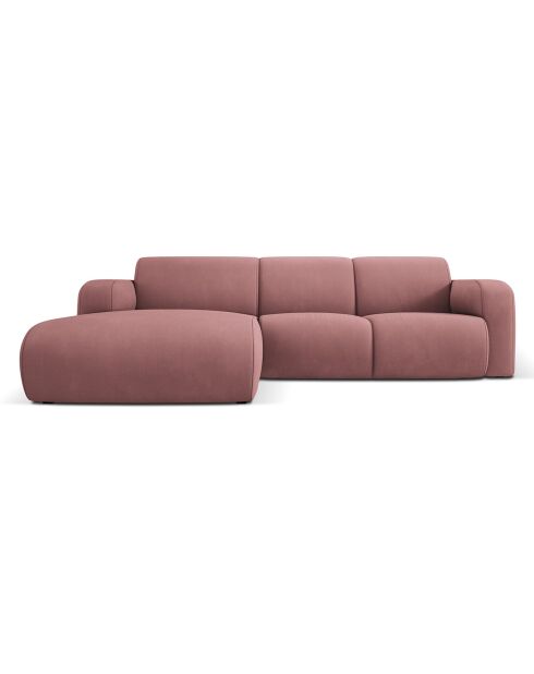 Canapé d'angle Gauche Lola 4 Places rose - 250x170x72 cm