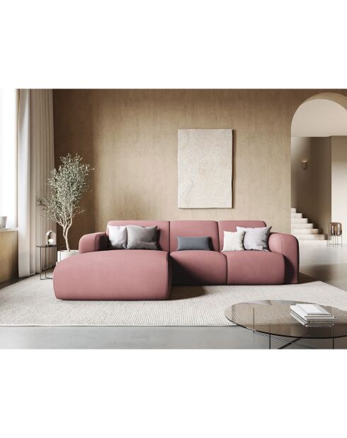 Canapé d'angle Gauche Lola 4 Places rose - 250x170x72 cm