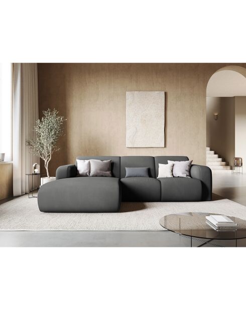 Canapé d'angle Gauche Lola 4 Places gris foncé - 250x170x72 cm