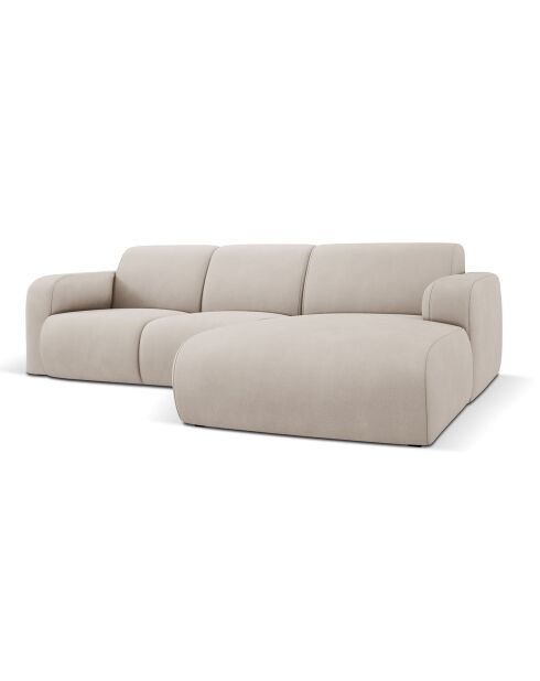 Canapé d'angle Droit Lola 4 Places beige - 250x170x72 cm