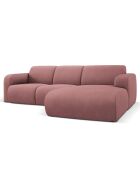 Canapé d'angle Droit Lola 4 Places rose - 250x170x72 cm