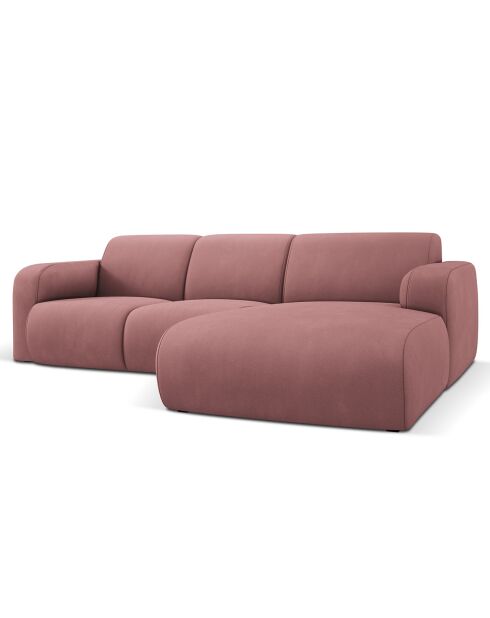 Canapé d'angle Droit Lola 4 Places rose - 250x170x72 cm