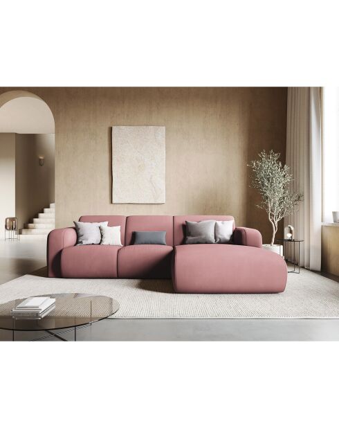 Canapé d'angle Droit Lola 4 Places rose - 250x170x72 cm