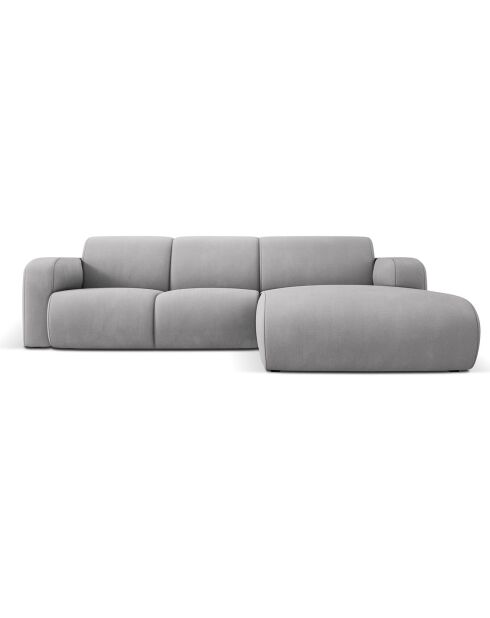 Canapé d'angle Droit Lola 4 Places gris clair - 250x170x72 cm