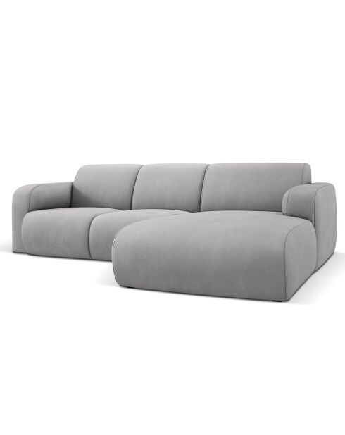 Canapé d'angle Droit Lola 4 Places gris clair - 250x170x72 cm