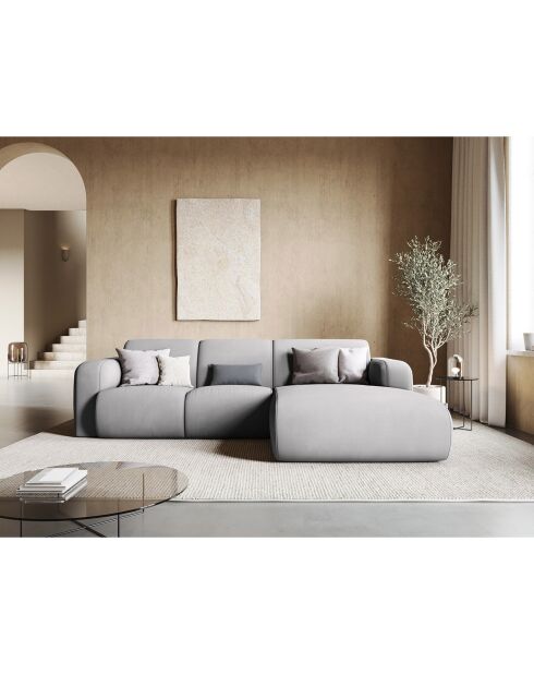 Canapé d'angle Droit Lola 4 Places gris clair - 250x170x72 cm