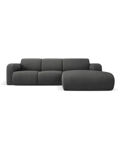 Canapé d'angle Droit Lola 4 Places gris foncé - 250x170x72 cm