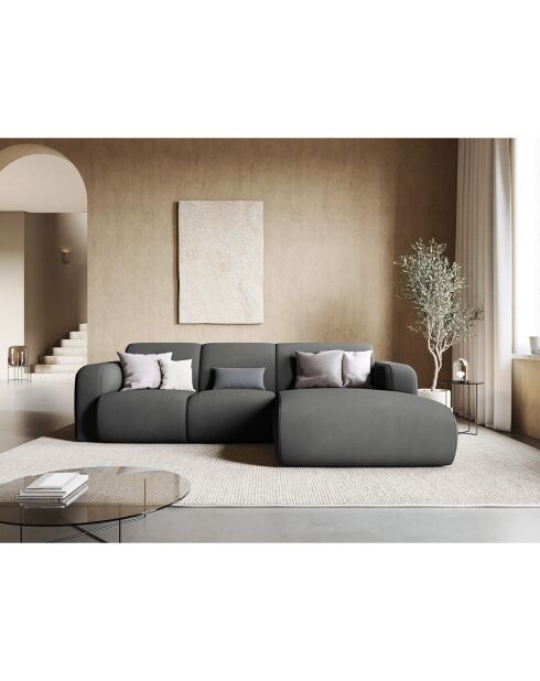 Canapé d'angle Droit Lola 4 Places gris foncé - 250x170x72 cm