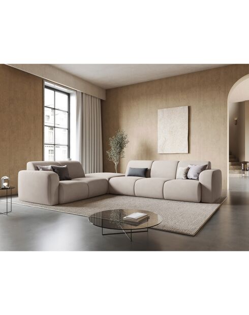 Canapé d'angle Gauche Lola 6 Places beige - 315x250x72 cm