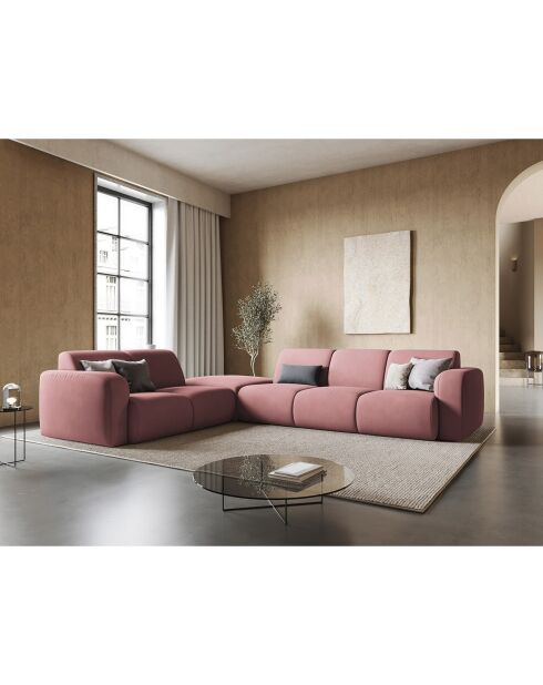 Canapé d'angle Gauche Lola 6 Places rose - 315x250x72 cm