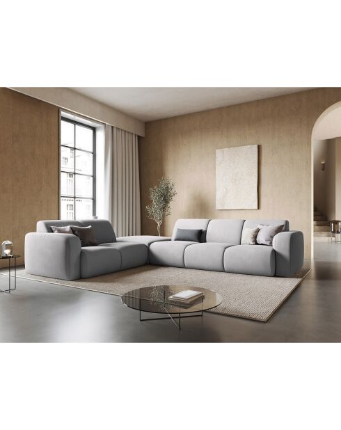 Canapé d'angle Gauche Lola 6 Places gris clair - 315x250x72 cm