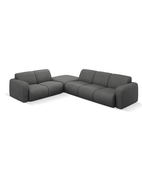 Canapé d'angle Gauche Lola 6 Places gris foncé - 315x250x72 cm