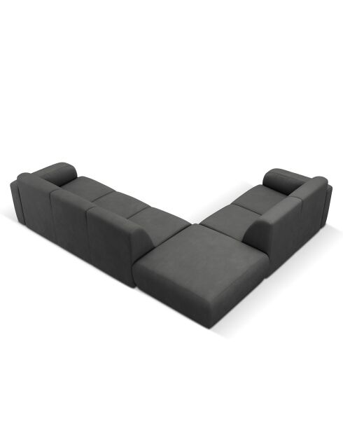 Canapé d'angle Gauche Lola 6 Places gris foncé - 315x250x72 cm