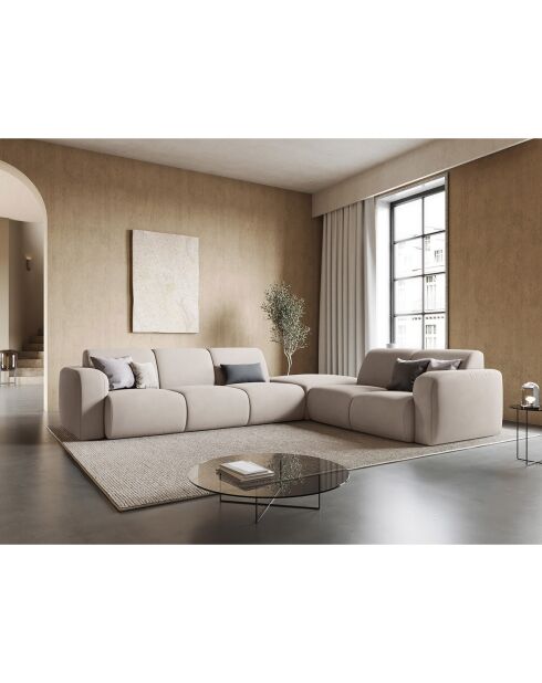 Canapé d'angle Droit Lola 6 Places beige - 315x250x72 cm