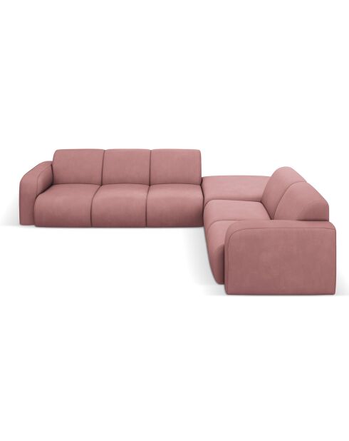 Canapé d'angle Droit Lola 6 Places rose - 315x250x72 cm