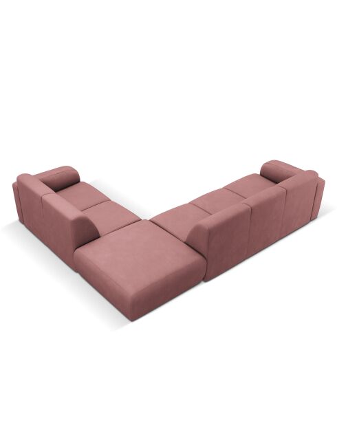 Canapé d'angle Droit Lola 6 Places rose - 315x250x72 cm