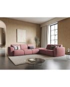 Canapé d'angle Droit Lola 6 Places rose - 315x250x72 cm