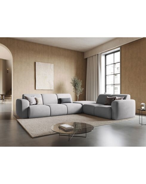Canapé d'angle Droit Lola 6 Places gris clair - 315x250x72 cm