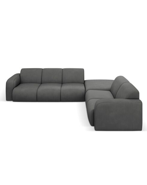 Canapé d'angle Droit Lola 6 Places gris foncé - 315x250x72 cm