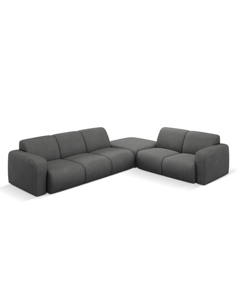 Canapé d'angle Droit Lola 6 Places gris foncé - 315x250x72 cm