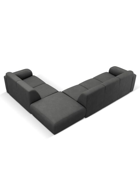 Canapé d'angle Droit Lola 6 Places gris foncé - 315x250x72 cm