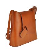 Orniello cognac leren schoudertas - 23x27x10 cm