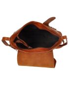 Orniello cognac leren schoudertas - 23x27x10 cm