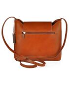 Orniello cognac leren schoudertas - 23x27x10 cm