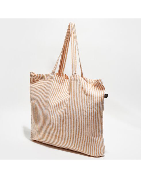 Sac cabas 100% Lin Vezzani chamois - 60x35 cm